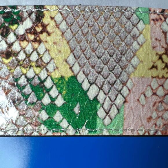 NWT Jimmy Choo Umika Sunrise Mix Glossy Rainbow Elaphe Card Holder With Jc Emble - Picture 15 of 15